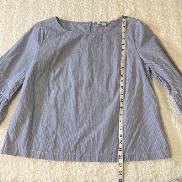 Madewell pinstripe bell sleeve cotton tunic - Picture 4 of 7